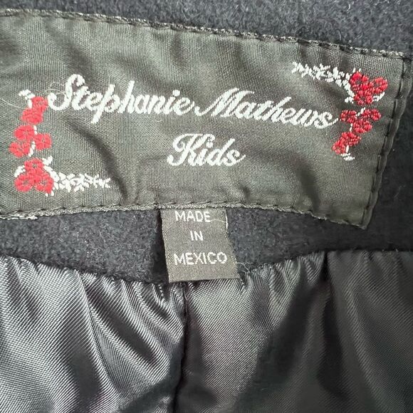 Stephanie Mathew's Kids Blue Long Wool Blend Coat Size 7 - Picture 7 of 9